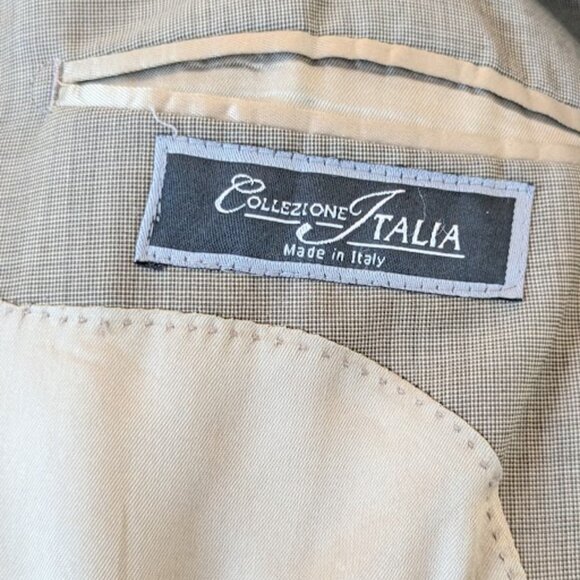 LOUIS DELL’OLIO Men's Suit 100% Wool Beige Size 44R - Picture 7 of 15